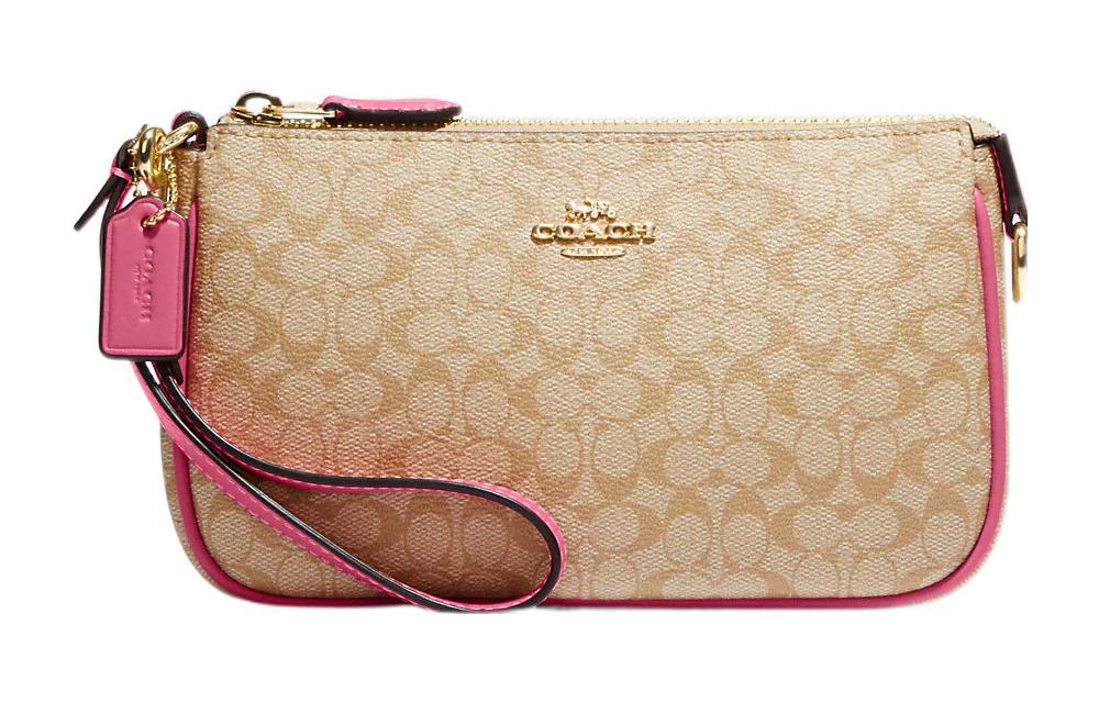 

Кошелек Nolita Canvas With Leather Mahjong Set малого размера для женщин, цвет хаки и розовый COACH