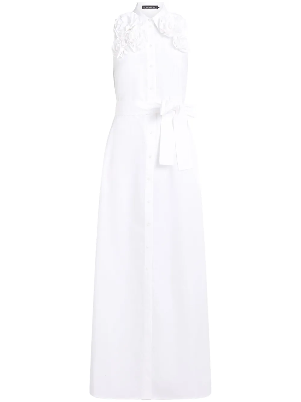 

Платье макси с цветочной аппликацией Karl Lagerfeld, белый