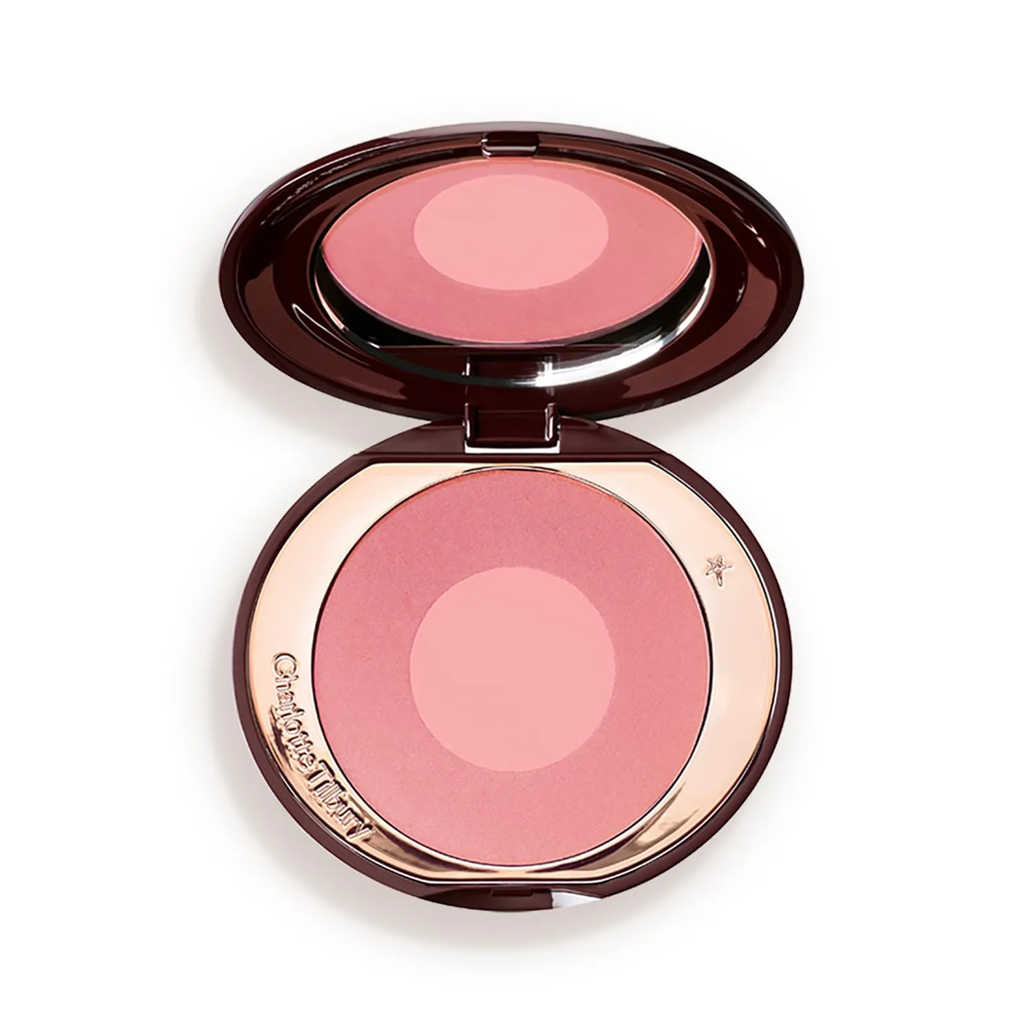 Charlotte Tilbury Cheek to Chic Powder Blush - двухцветная пудра для щек с сияющим финишем, наращиваемое покрытие для легкого сияния, Love Glow - pearlescent pink
