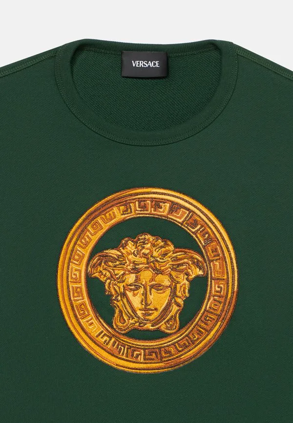 Свитшот унисекс с изображением медузы Versace, Bottle Green/Gold-Coloured — фото 4
