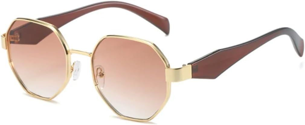 

Ретро солнцезащитные очки для женщин, модные солнцезащитные очки в металлической оправе для мужчин, роскошные солнцезащитные очки с защитой от УФ-излучения UV400 SZVVBKK, Tea