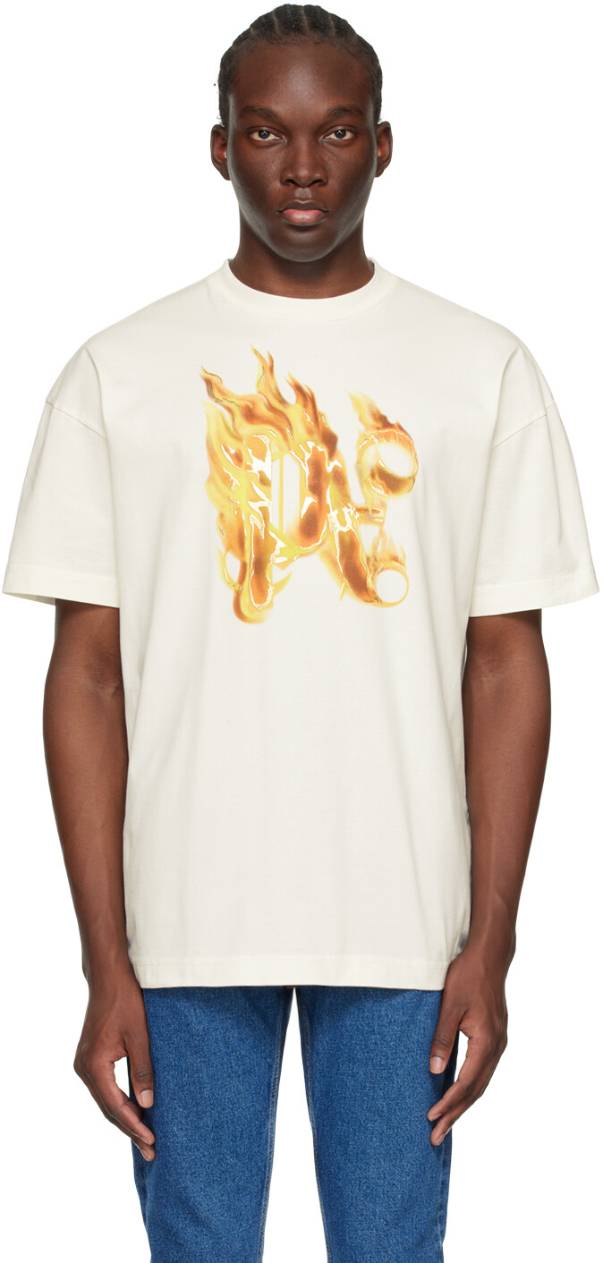 

Футболка с монограммой Off-White Burning Palm Angels