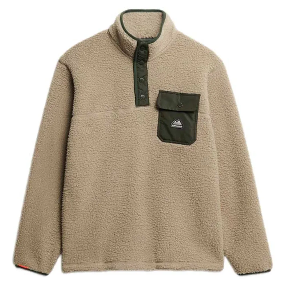 

Толстовка Superdry Fuji half zip, бежевый