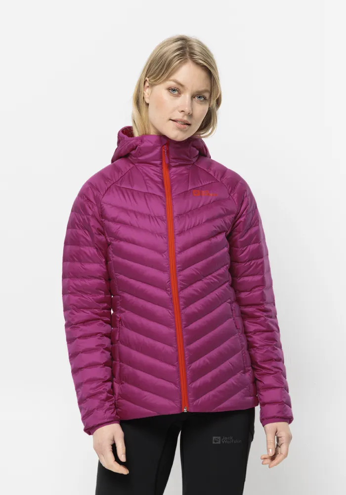 

Пуховик Jack Wolfskin "PASSAMANI DOWN HOODY W", с капюшоном, цвет New-Magenta