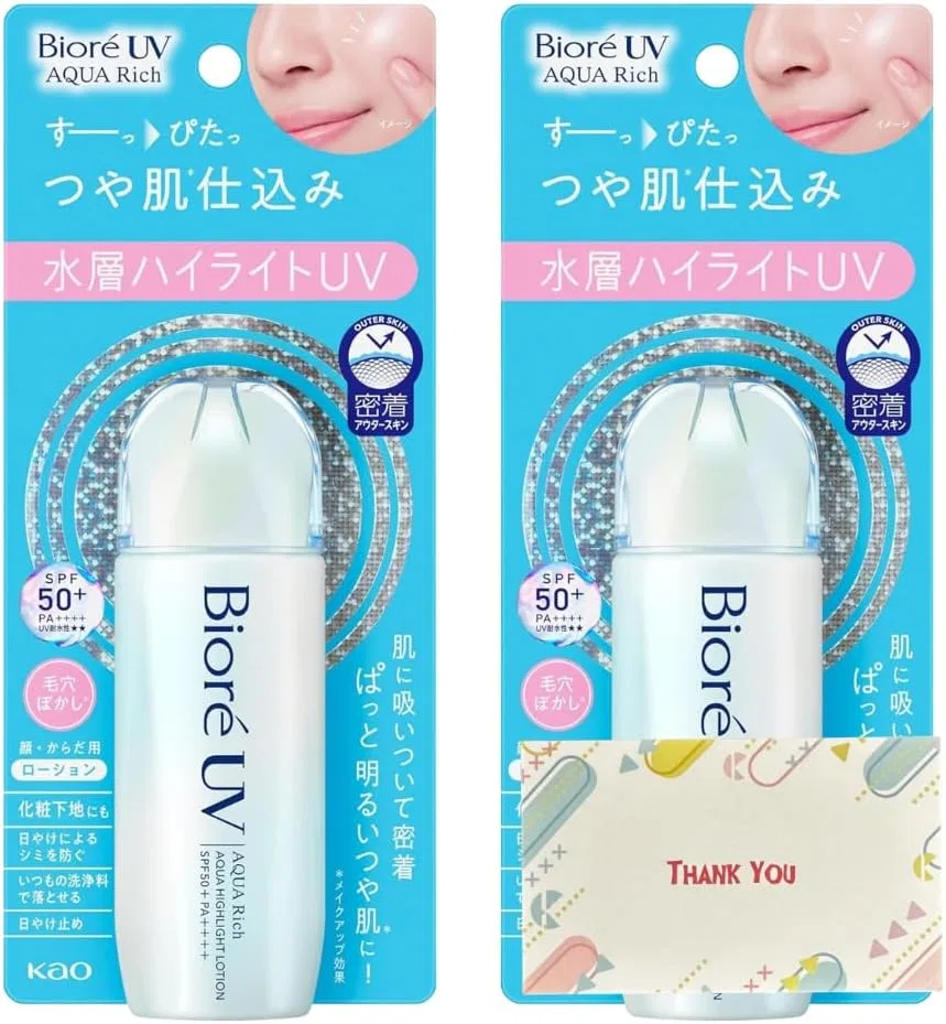 Солнцезащитный лосьон Biore UV Aqua Highlight Lotion SPF50+ PA++++ 70 мл Kunutonn