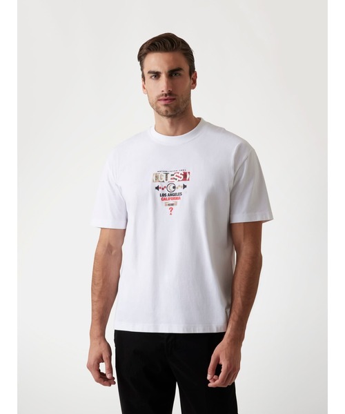 

Футболка с коротким рукавом, принт Guess, белый