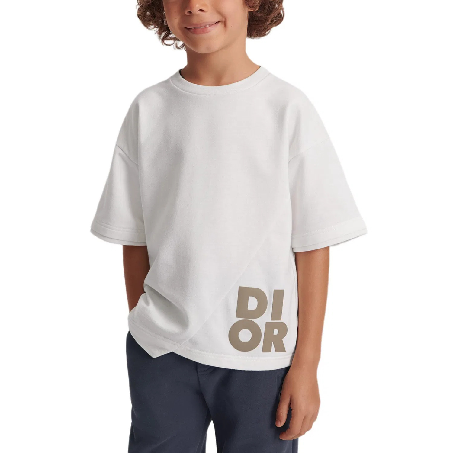 Футболка с круглым вырезом DIOR Kids Белая — фото 4