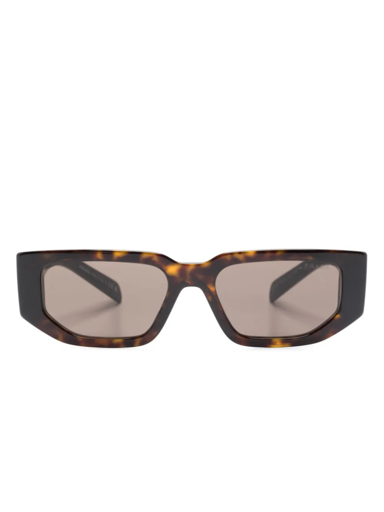 

Prada Eyewear солнцезащитные очки в прямоугольной оправе, коричневый
