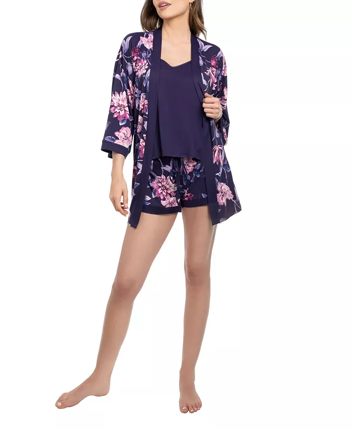 

Женский пижамный комплект Jazlyn Knit из 3 предметов для путешествий и сна Linea Donatella, мультиколор