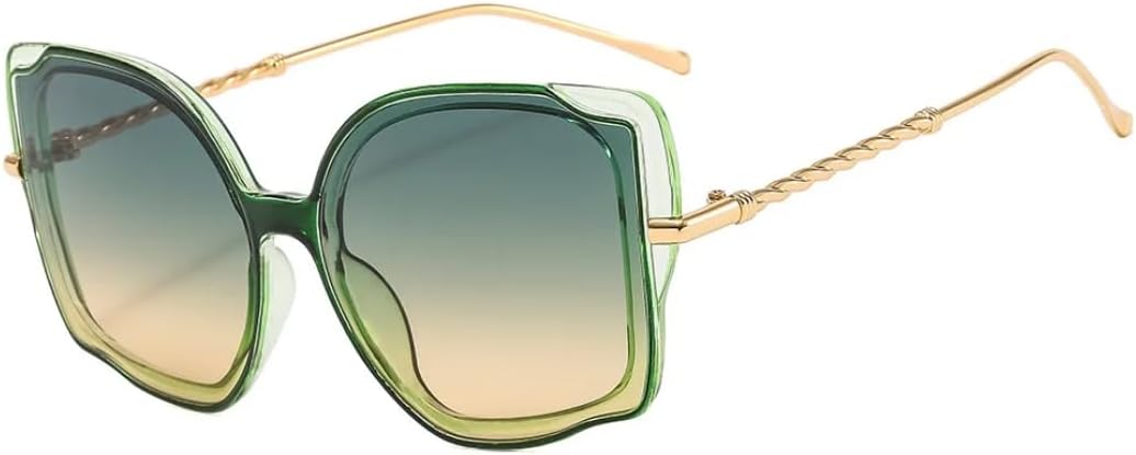 

Солнцезащитные очки для мужчин и женщин - защита UV400 - «кошачий глаз», металлические петли, цветные линзы, для занятий спортом на открытом воздухе и вождения DSVIGF, Green