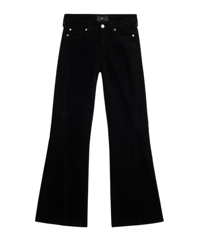 

Черные бархатные узкие джинсы 7 For All Mankind, черный