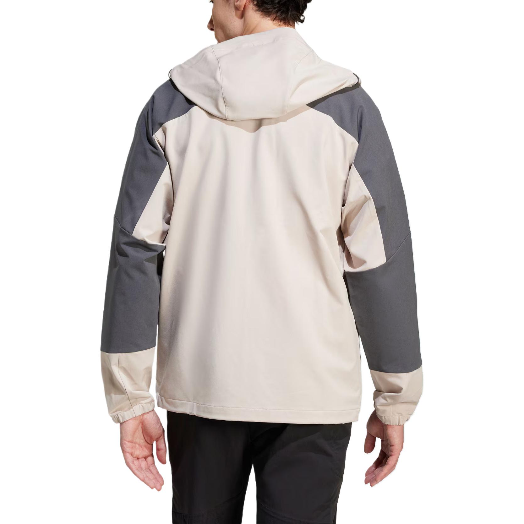 Adidas Ветрозащитная куртка MT WINDRDY JKT мужская светло-коричневая темно-серая, Light Umber Dark Gray — фото 4