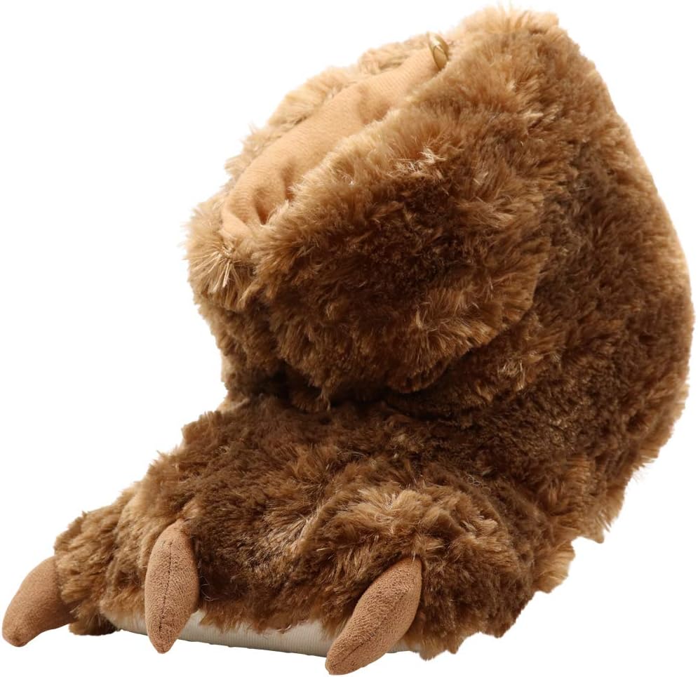 

Тапочки NORTY в виде меховой лапы с когтями для малышей, детей и взрослых - уютный плюшевый дизайн - идеально подходят для мальчиков, девочек, мужчин и женщин - домашняя обувь, бежевый