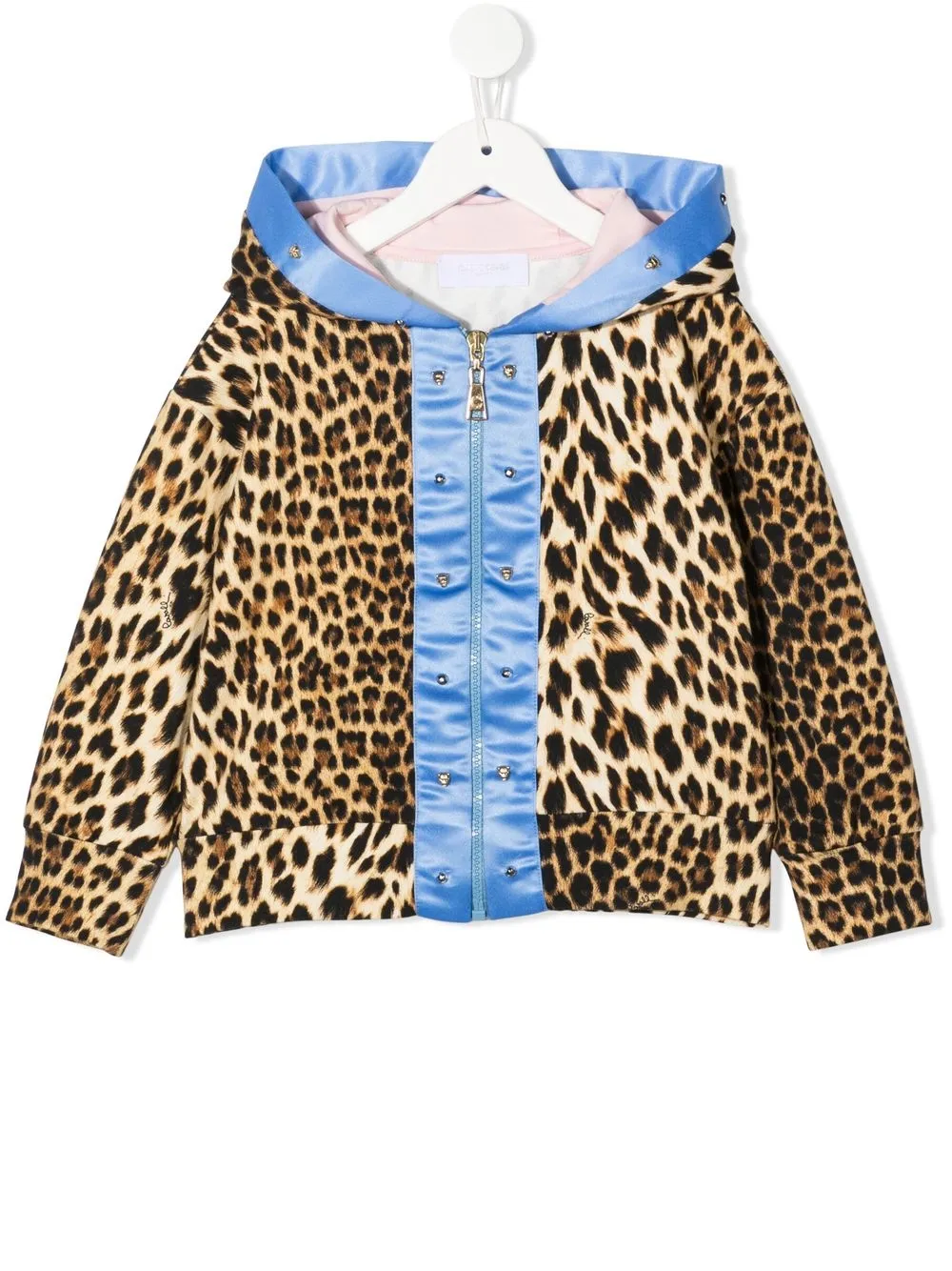 

Худи на молнии с принтом Roberto Cavalli Junior, коричневый