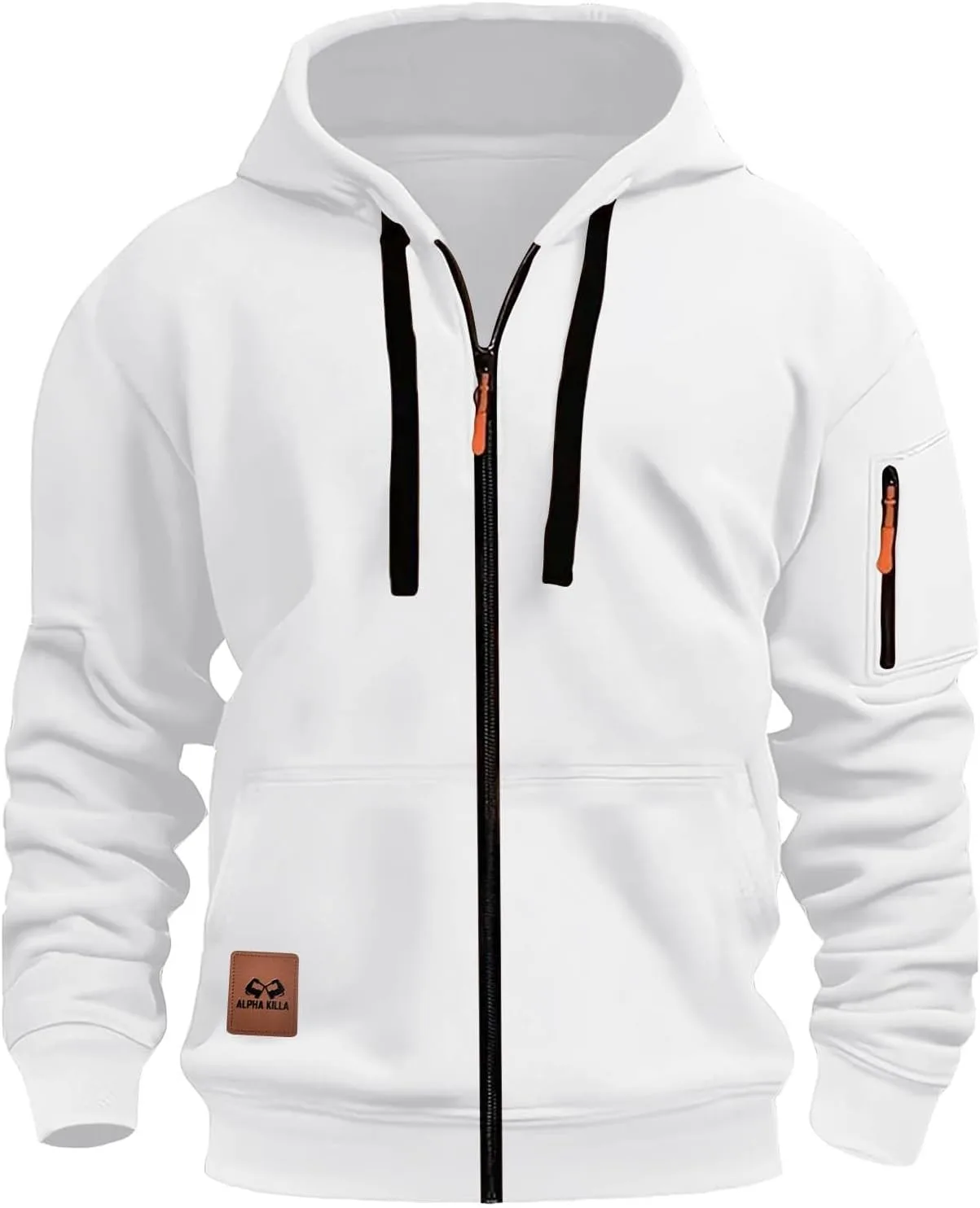 

Мужская толстовка с капюшоном и карманами, Casual, Full Zip