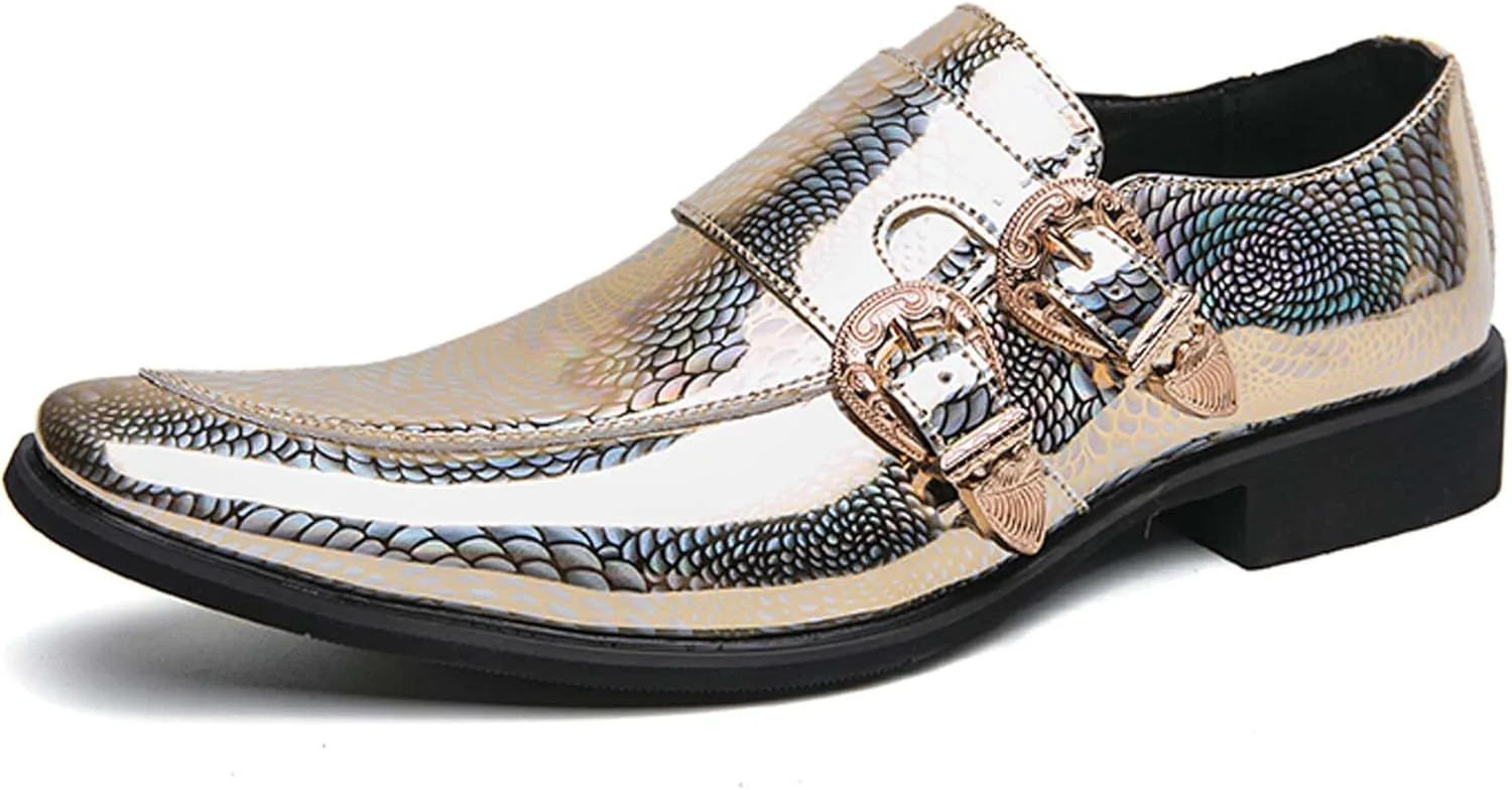 

Мужские кожаные туфли-лоферы без шнурков с острым носком, блестящим змеиным принтом и отделкой, в стиле челси. Мужские классические лоферы, подходящие для повседневной носки, вечеринок, ночных клубов, свиданий, официальных мероприятий и т.д Vtia...