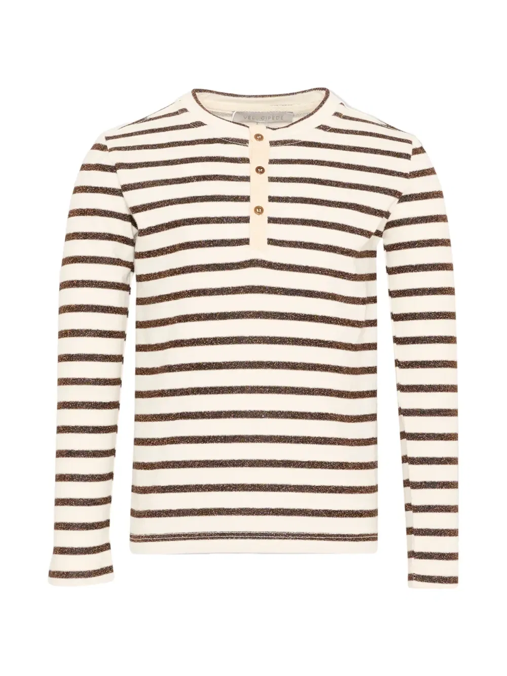 Полосатое поло с длинными рукавами Vélocipède, бежевый