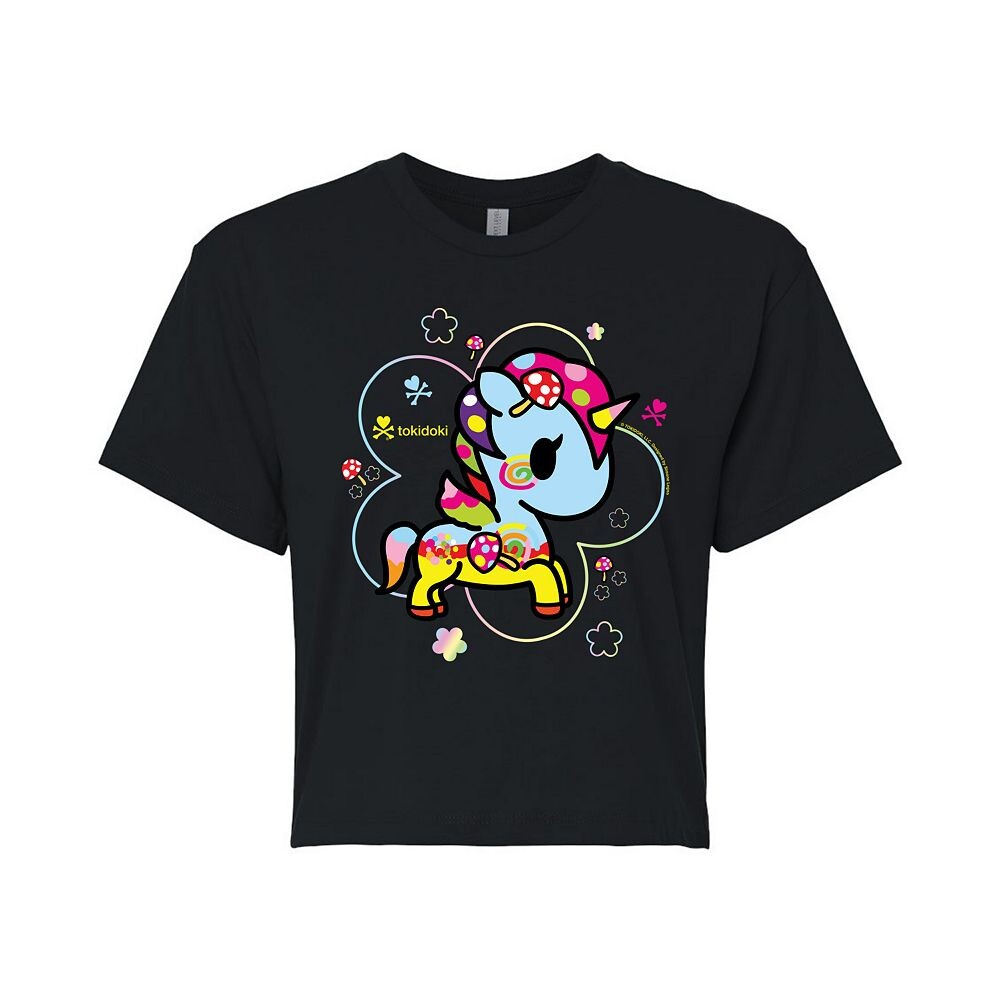 

Укороченная футболка для юниоров Tokidoki Kinoko Unicorno Licensed Character, черный