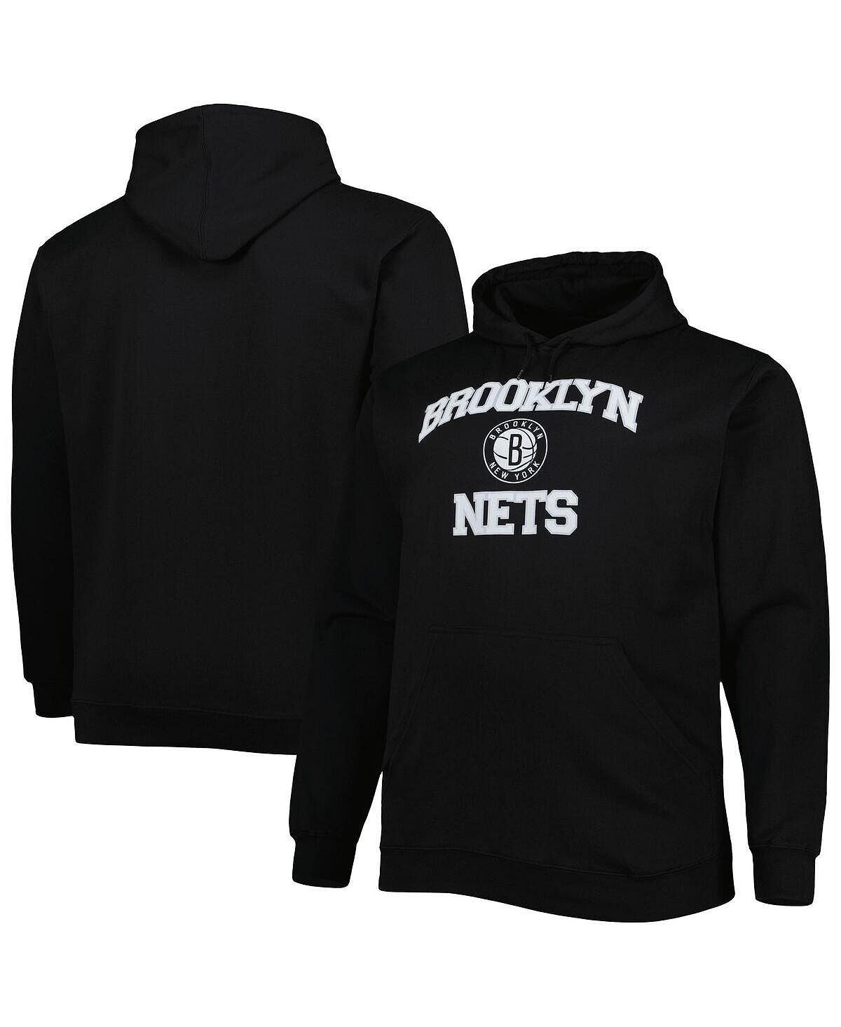 

Мужской черный пуловер с капюшоном Brooklyn Nets Big and Tall Heart and Soul Profile