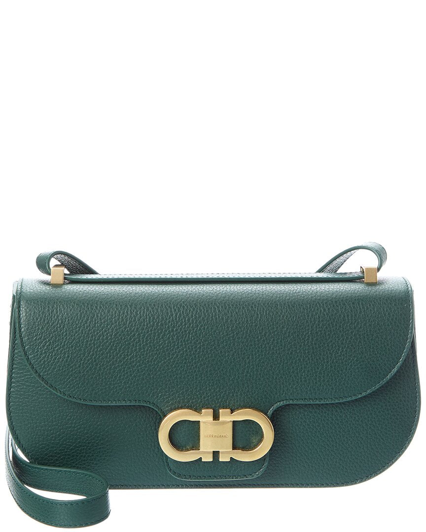 

Ferragamo Gancini двойная кожаная сумка через плечо Salvatore Ferragamo, зеленый