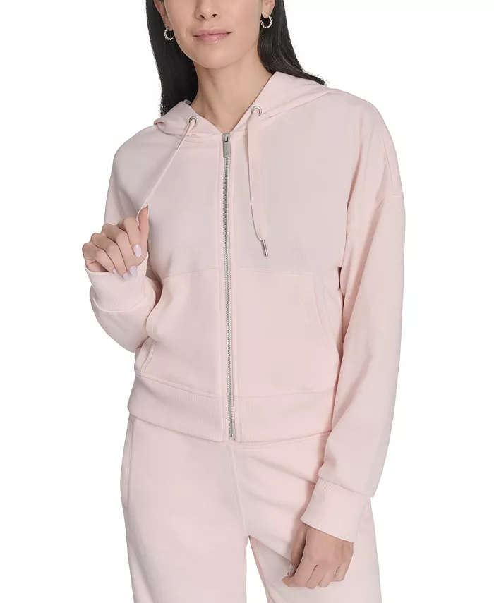 

Женская худи на молнии из френч-терри Calvin Klein, розовый