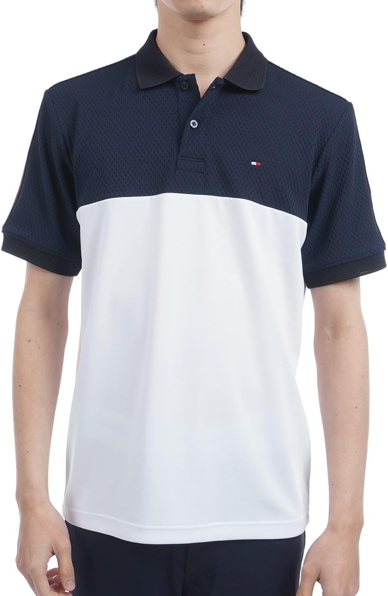 

Мужская рубашка-поло Tommy Hilfiger Golf Classic THMA528, с цветовыми блоками, короткий рукав, темно-синий