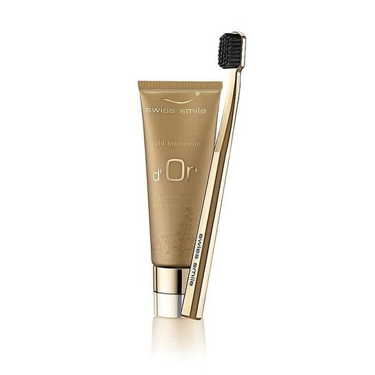 

Золотой гель и золотая ультрамягкая зубная щетка, 2 шт. Swiss smile, D'Or Toothgel & Toothbrush