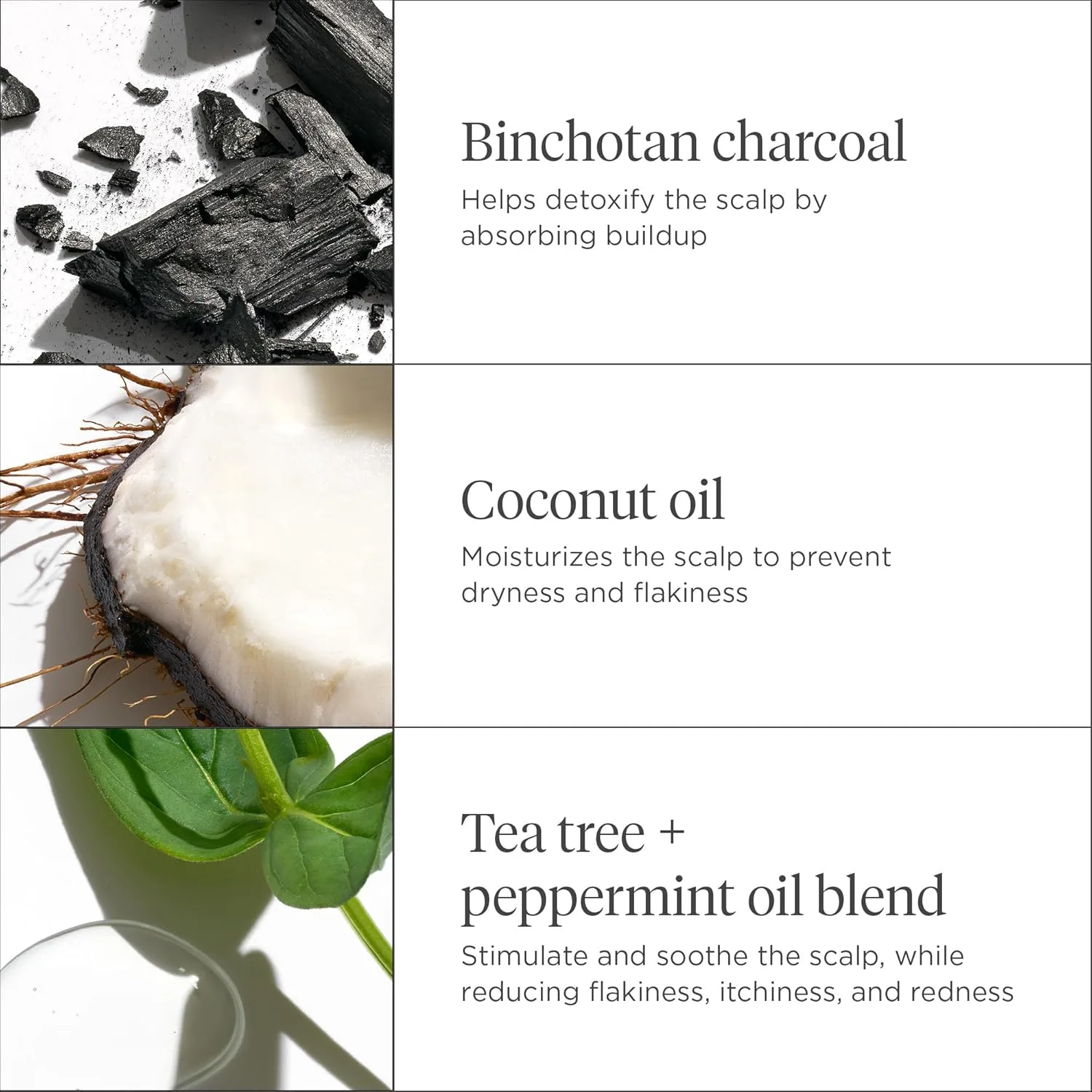Briogeo Scalp Revival шампунь с древесным углем и кокосовым маслом для микроотшелушивания, без сульфатов, для сухой, зудящей или жирной кожи головы, детокс и увлажнение, веганский, cruelty free 237 мл (.) — фото 3