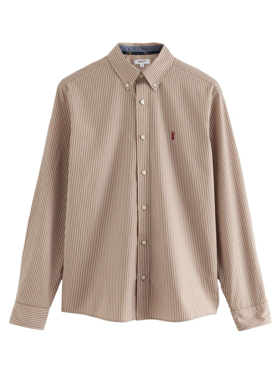 

Повседневная рубашка Next Regular fit Button Up Shirt, темно-бежевый