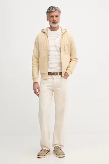 Бежевая кофта на молнии Lacoste — фото 2