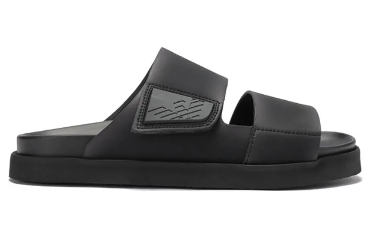Слайды с ремешком на липучке и тисненым логотипом EMPORIO ARMANI, Black Gradient — фото 3