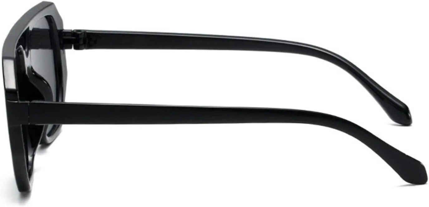 

Классические солнцезащитные очки с двойной перемычкой для женщин и мужчин, модные, в крупной оправе, с защитой от УФ-излучения UV400 VVTWSSW, Black-black