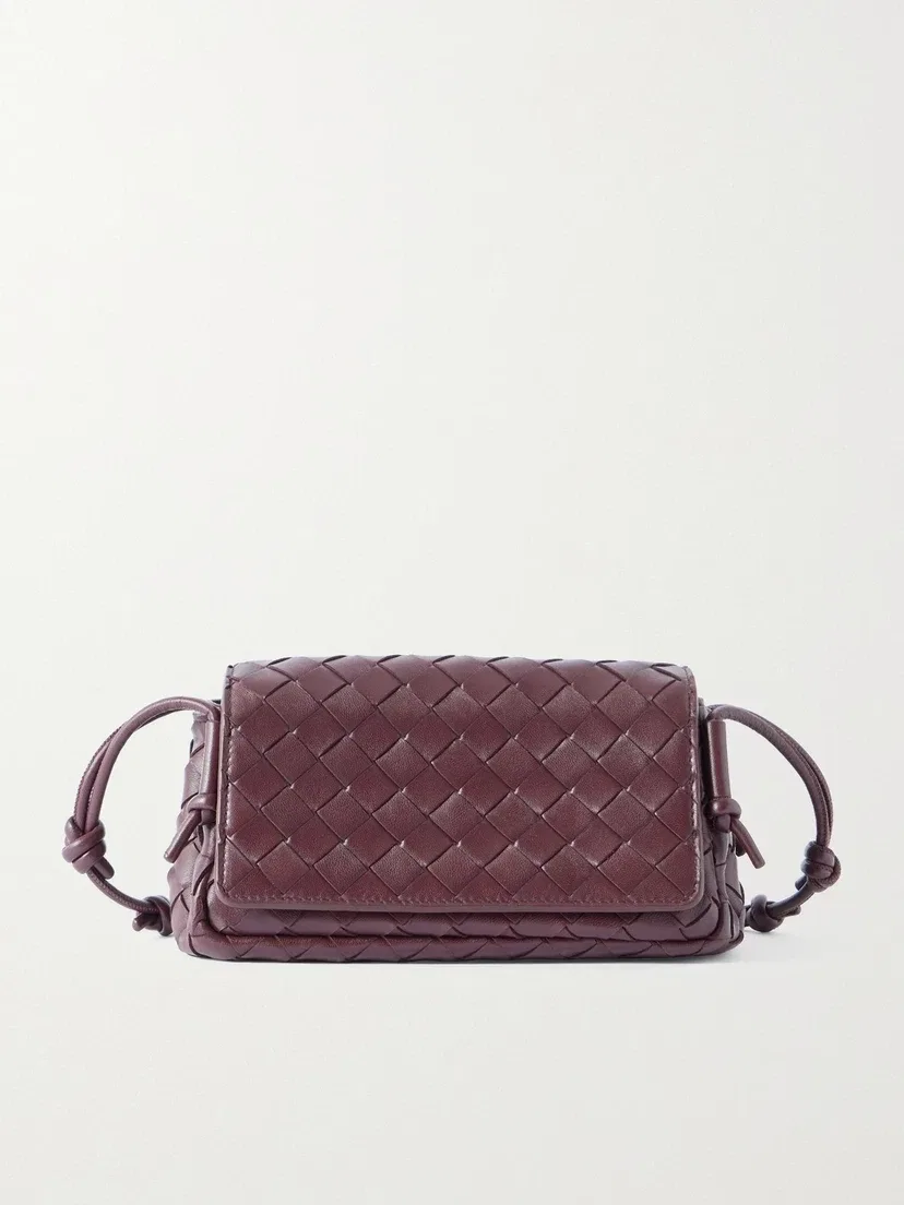 Кожаная сумка через плечо Notturno Intrecciato BOTTEGA VENETA, красный
