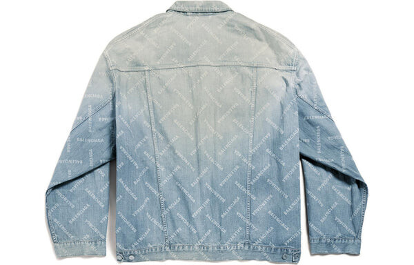 Куртка bal diagonal allover oversized jacket 'light blue japanese ring denim' Balenciaga, синий — фото 2