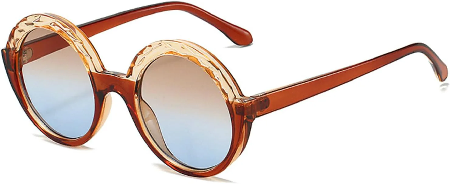 

Модные и популярные маленькие круглые солнцезащитные очки Melrose для женщин и мужчин в стиле ретро-панк, защита от ультрафиолета UV400, модель 5678, Brown Blue