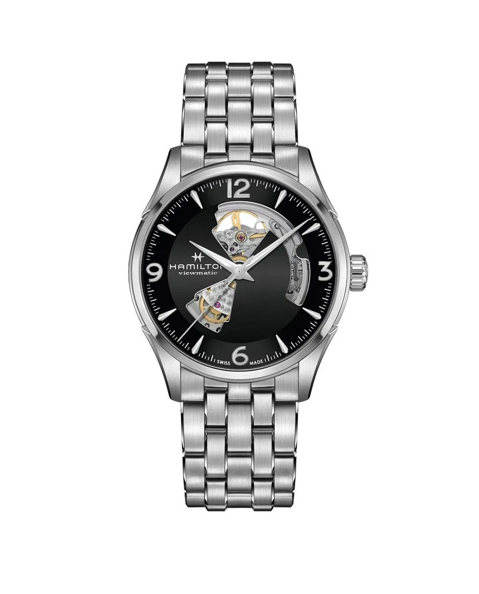 

Jazzmaster Open Heart 42 мм автоматические мужские часы H32705131 из стали Hamilton, серебряный