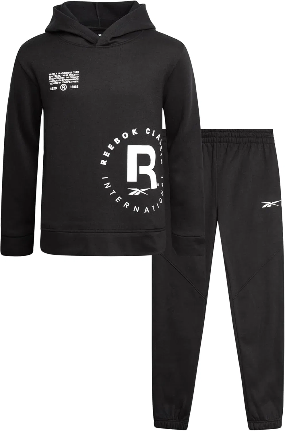 Спортивный костюм для мальчиков Reebok, 2 предмета, джоггеры и толстовка с капюшоном, Jet Black