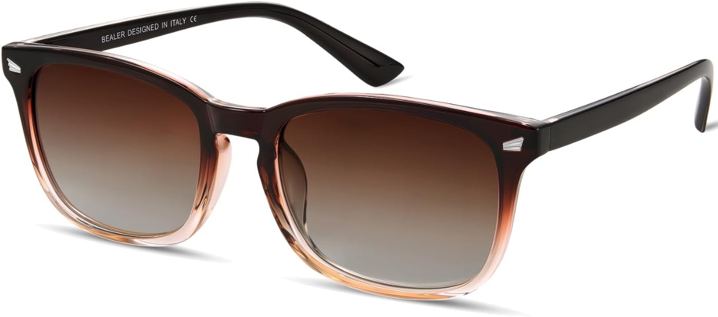 

Женские поляризованные солнцезащитные очки BEALER, модные прямоугольные солнцезащитные очки в классическом ретро-стиле с защитой от УФ-излучения UV400, C2 Gradient Brown Frame/Gradient Brown Lens