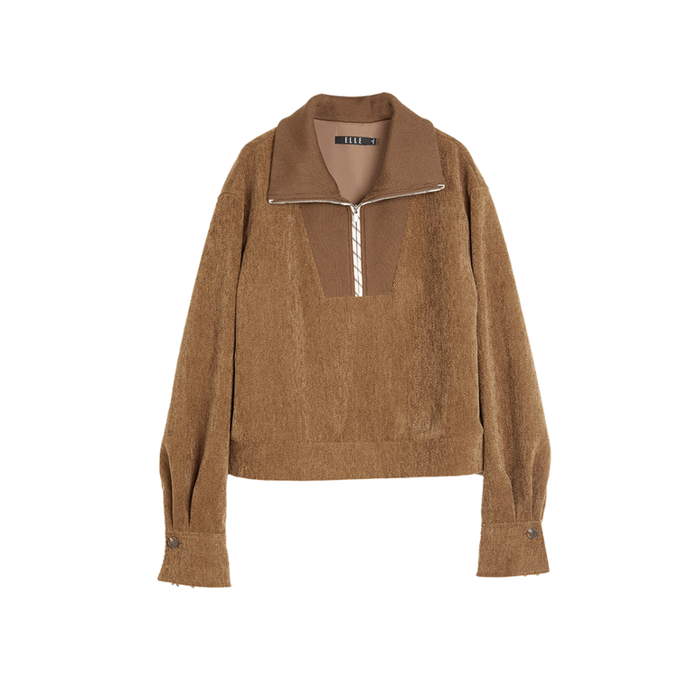 

Свитшот Women's Lapel Moderate Regular ELLE, coffee