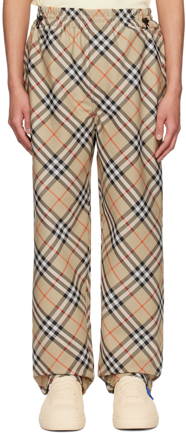 

Спортивные брюки в клетку цвета загара Burberry