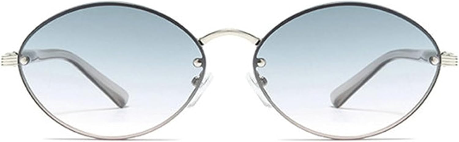 

Женские солнцезащитные очки без оправы круглой формы в стиле 90-х, роскошные маленькие овальные солнцезащитные очки для женщин, ретро-очки с защитой от УФ-излучения UV400 helena, C3