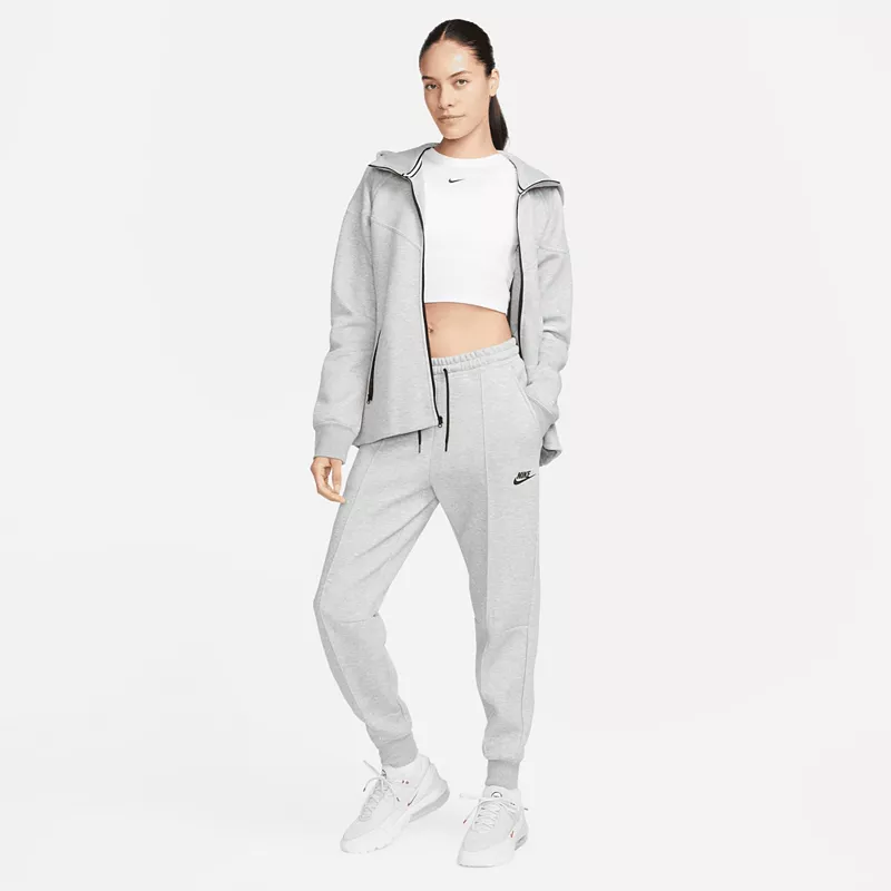 Женские джоггеры из технического флиса Nike Sportswear со средней посадкой, цвет Dk Grey Heather — фото 2