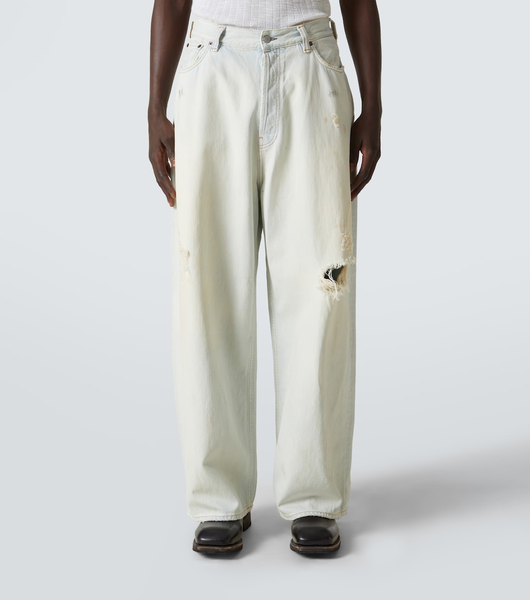 Джинсы Super Baggy с широкими штанинами Acne Studios, светло-синий — фото 3