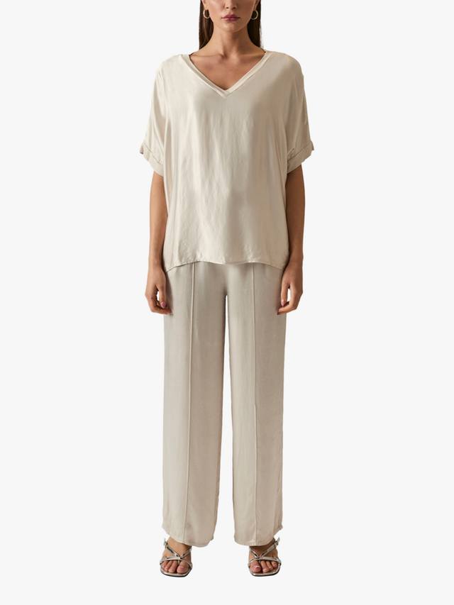 

Топ с атласной передней частью James Lakeland, Beige