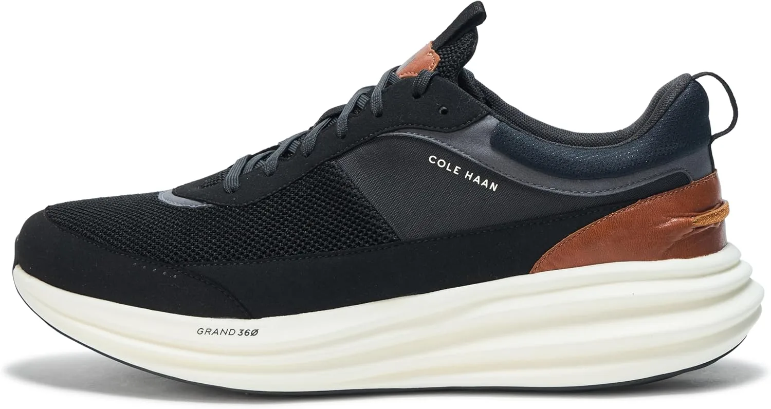 Мужские беговые кроссовки Cole Haan Originalgrand Quadstreak, черный/коричневый/слоновая кость — фото 2