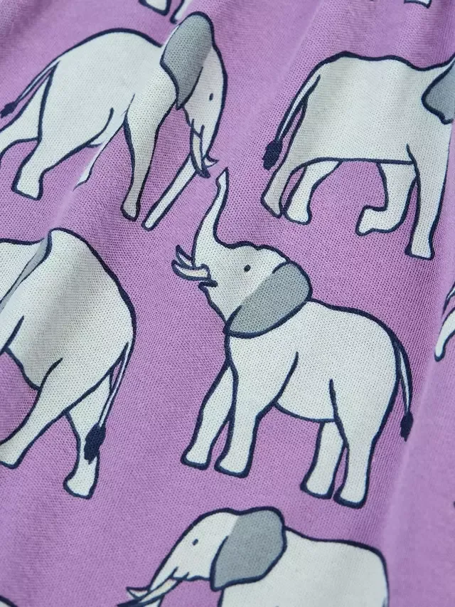 Детское платье с короткими рукавами Фелисити, Парад слонов Frugi — фото 3