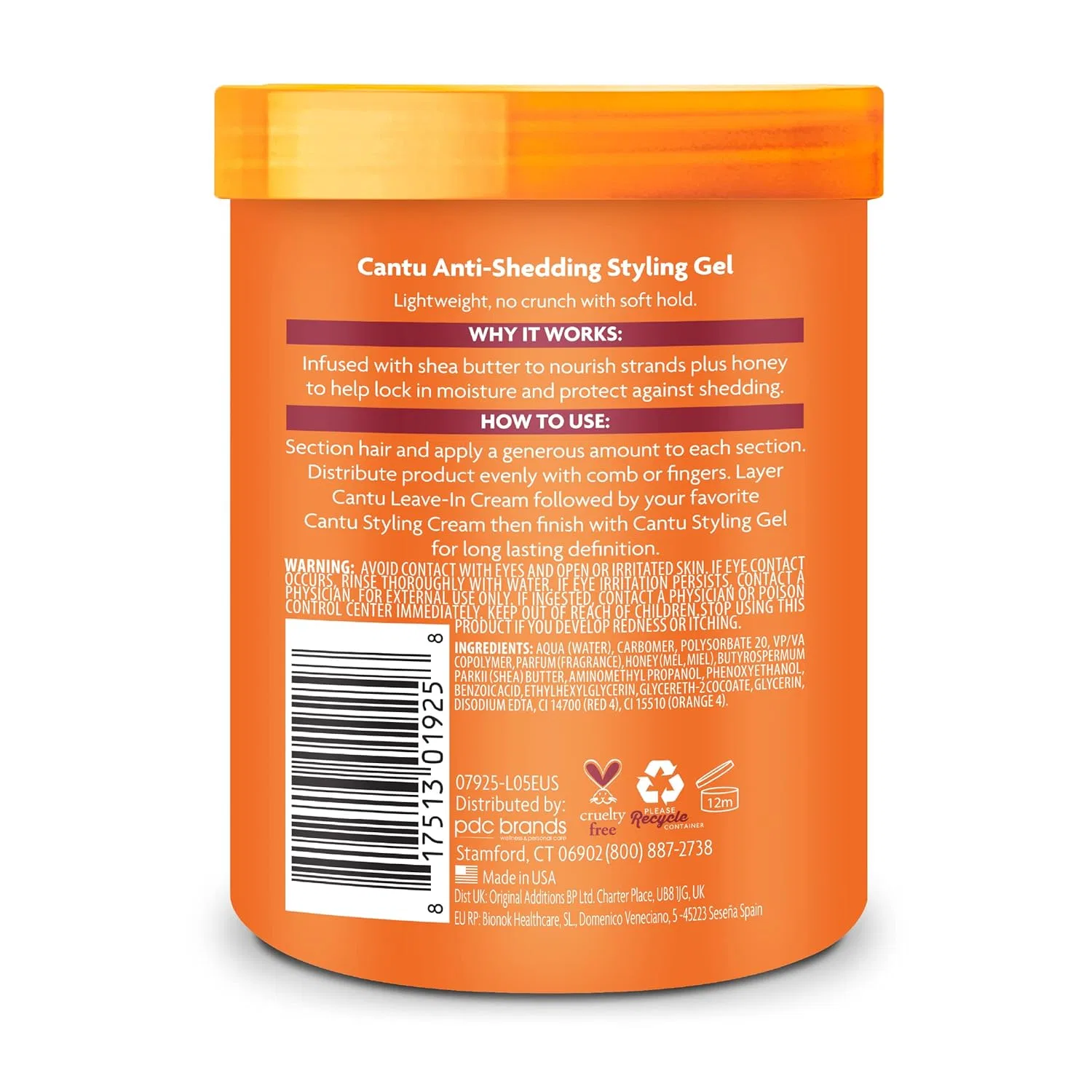 Гель для укладки волос CANTU Shea Butter Flexible Hold Anti-Shedding с медом, 524 г Cantu — фото 2