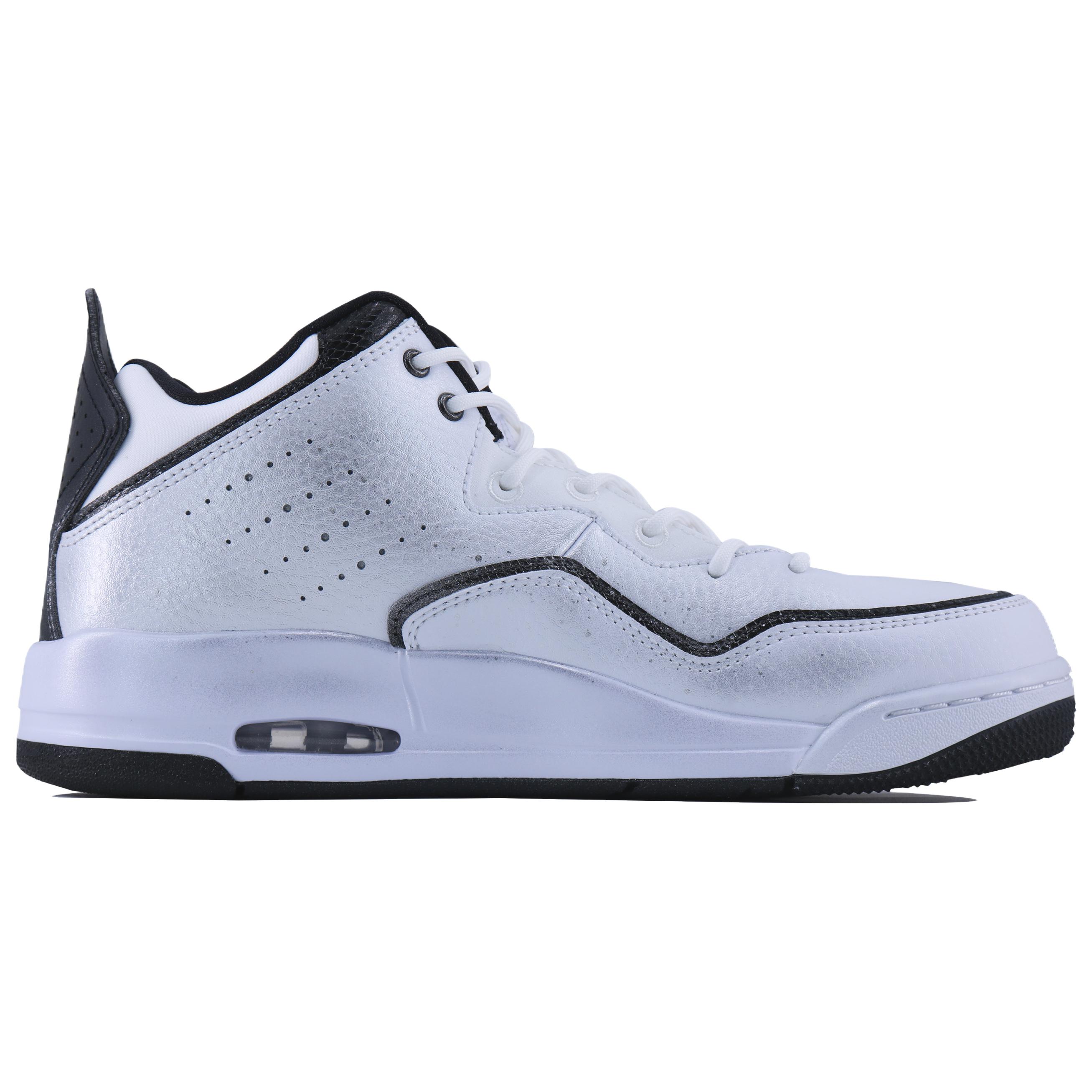 Jordan Кроссовки баскетбольные Courtside 23 Cloud Serpent Mid top мужские, устойчивые к истиранию, винтажные, белый серый черный — фото 3