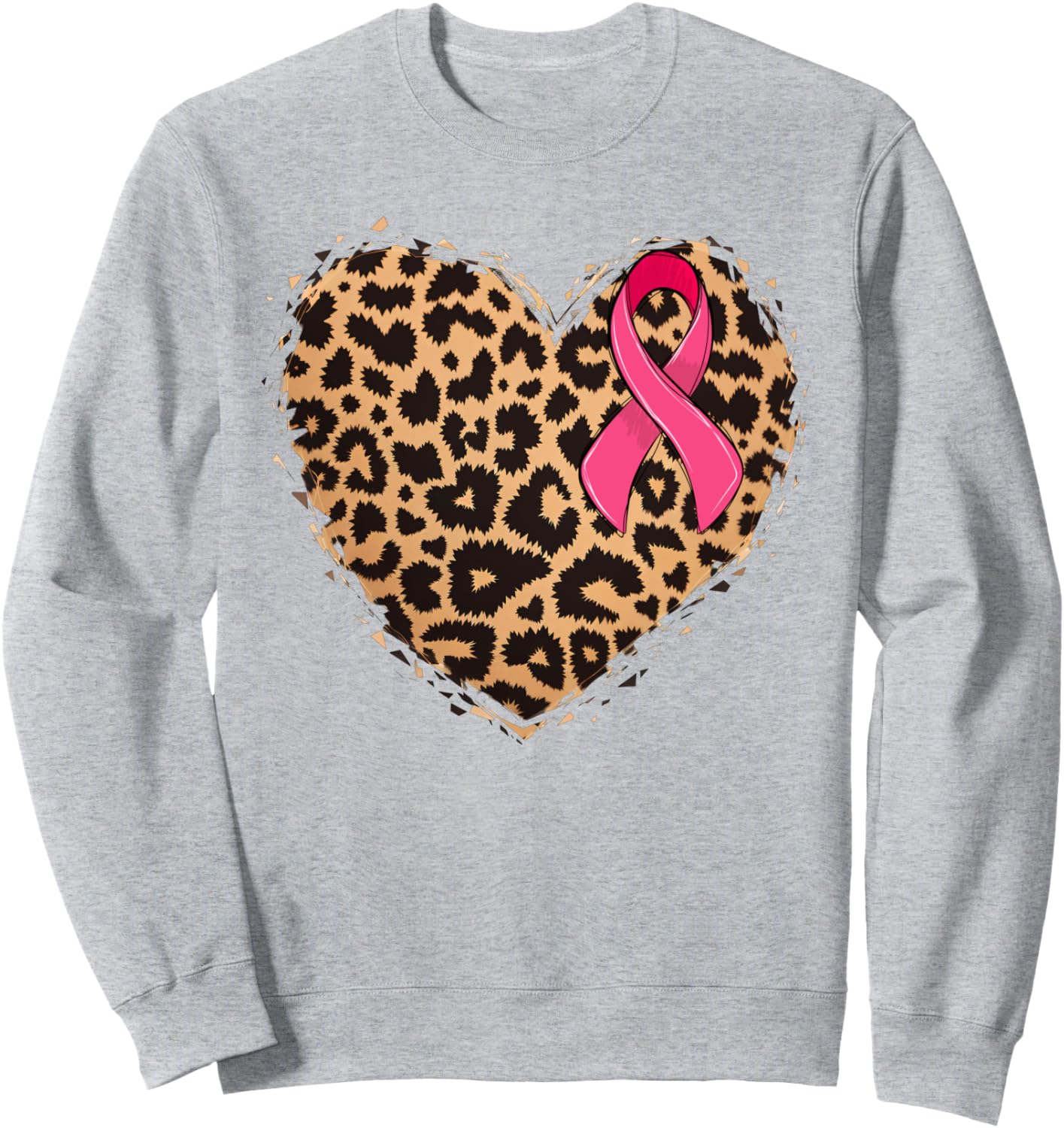

Толстовка с розовой лентой в поддержку борьбы с раком груди, с принтом гепарда и леопарда в виде сердца Cheetah Leopard Heart Breast Cancer Pink Ribbon,