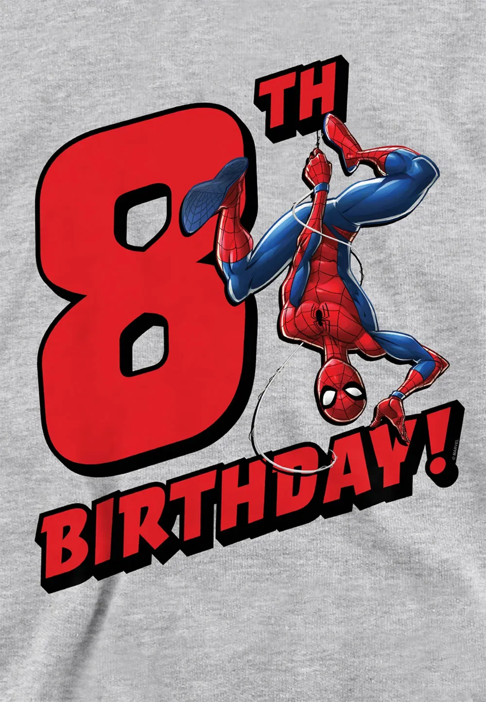 Детская худи Marvel Spiderman Birthday 8, серый — фото 2